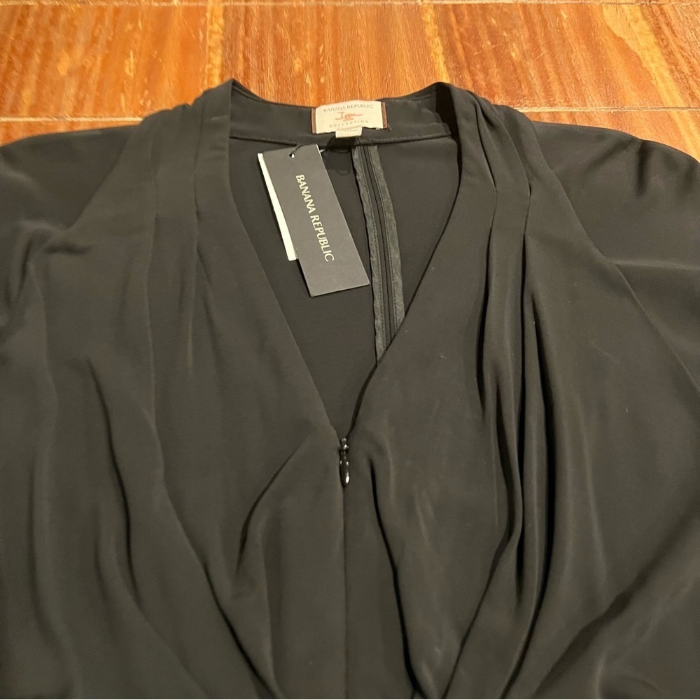 Banana Republic Issa Collection Black Limited Edition Mini Dress V Neck 8 NEW - Picture 3 of 9